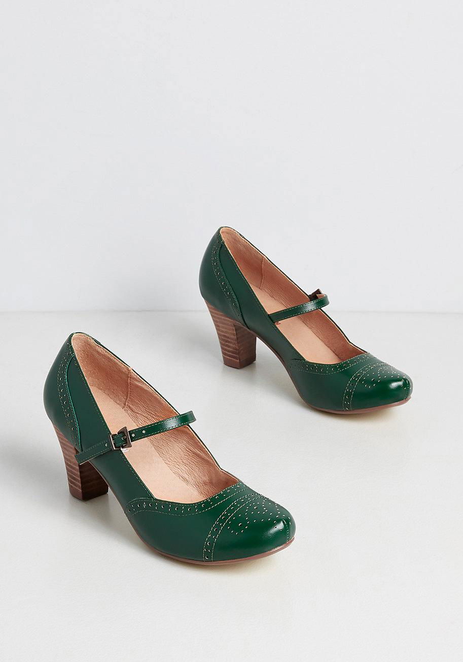 ModCloth Back In The Saddle Ankle Strap Heels by MODCLOTH