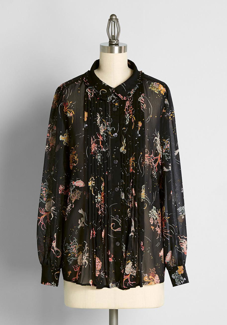 ModCloth Layer of Allure Button-Up Blouse by MODCLOTH