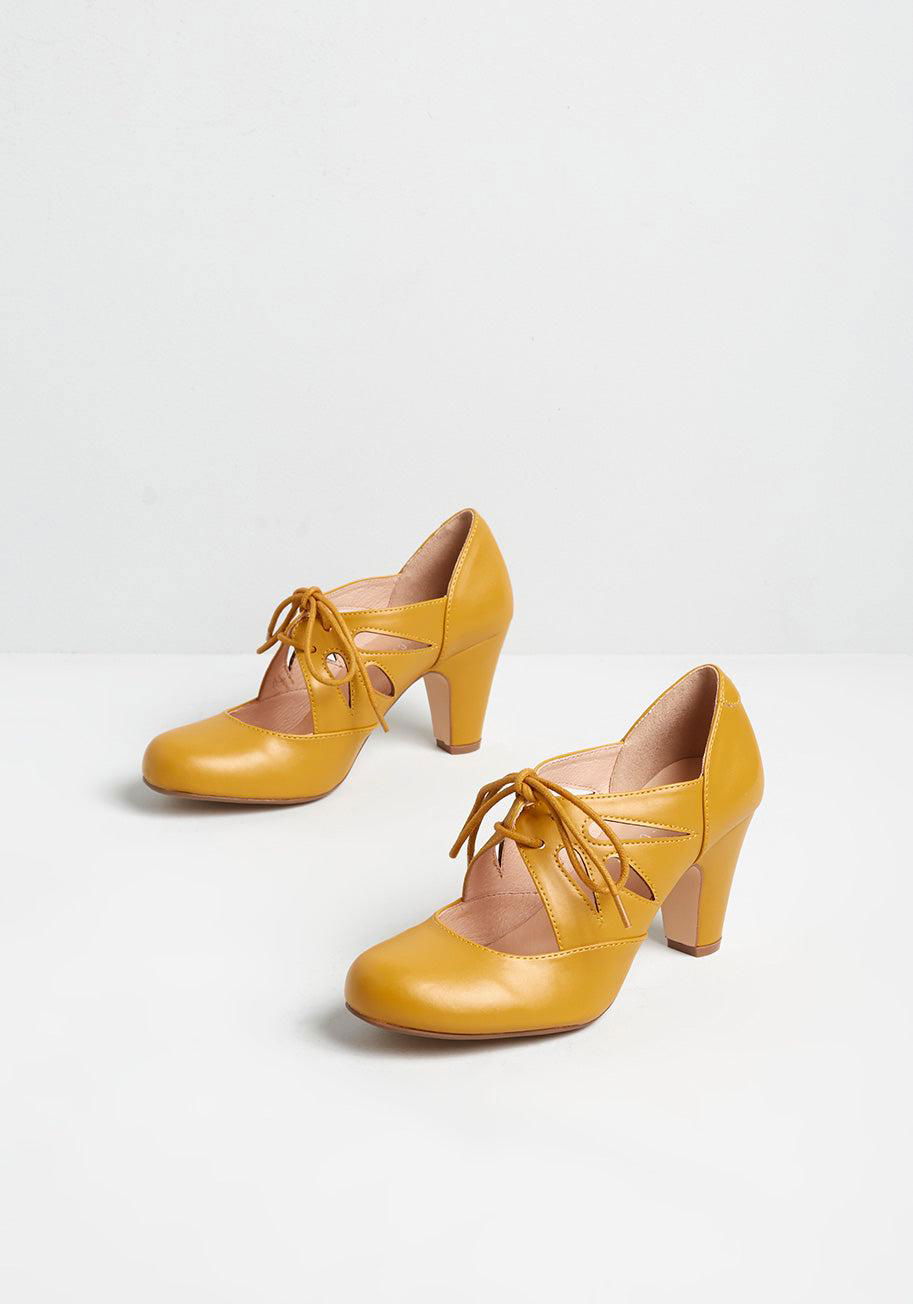 ModCloth Ongoing Edge Lace-Up Heels by MODCLOTH