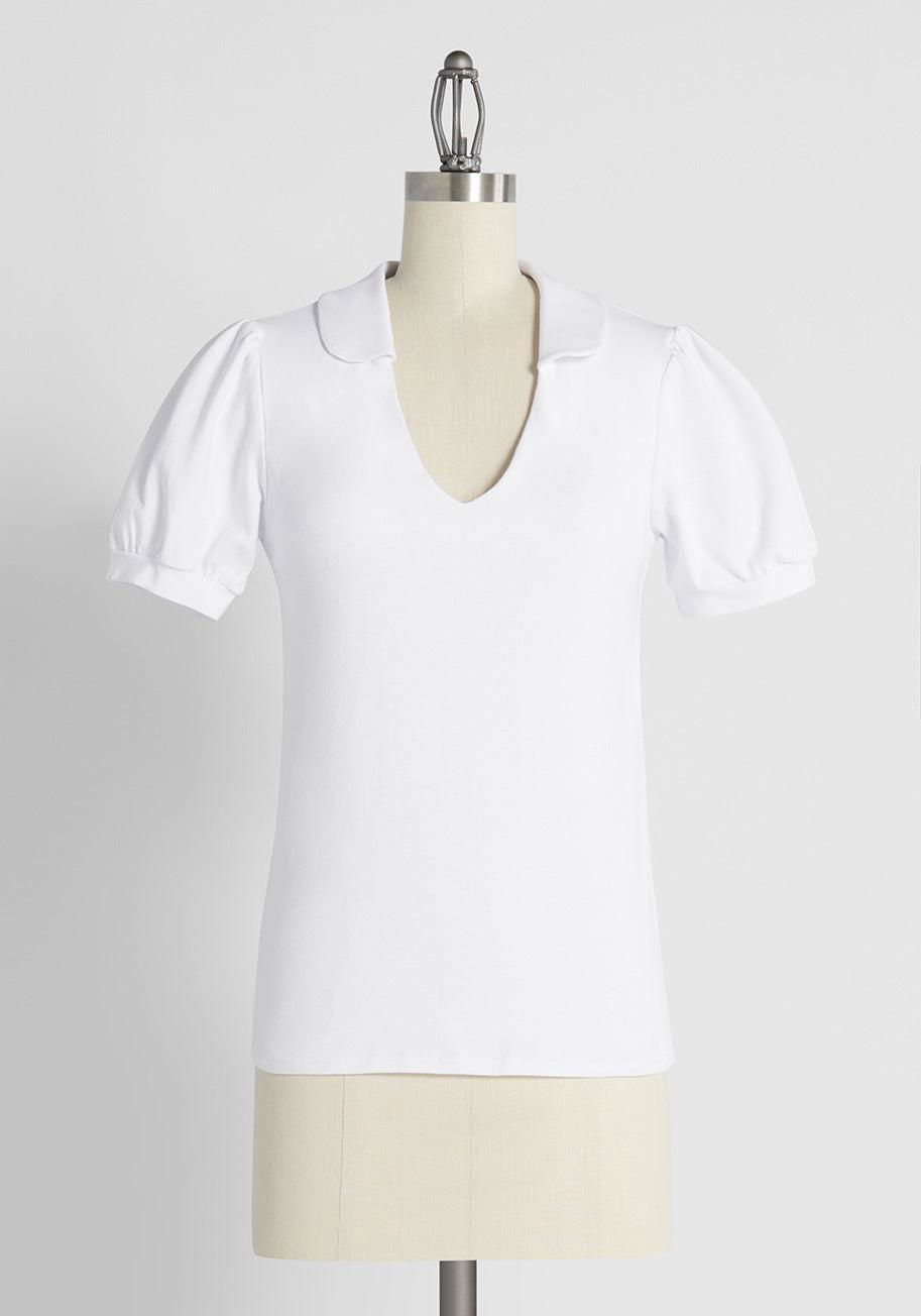 ModCloth Take It or Sleeve It V-Neck Top by MODCLOTH