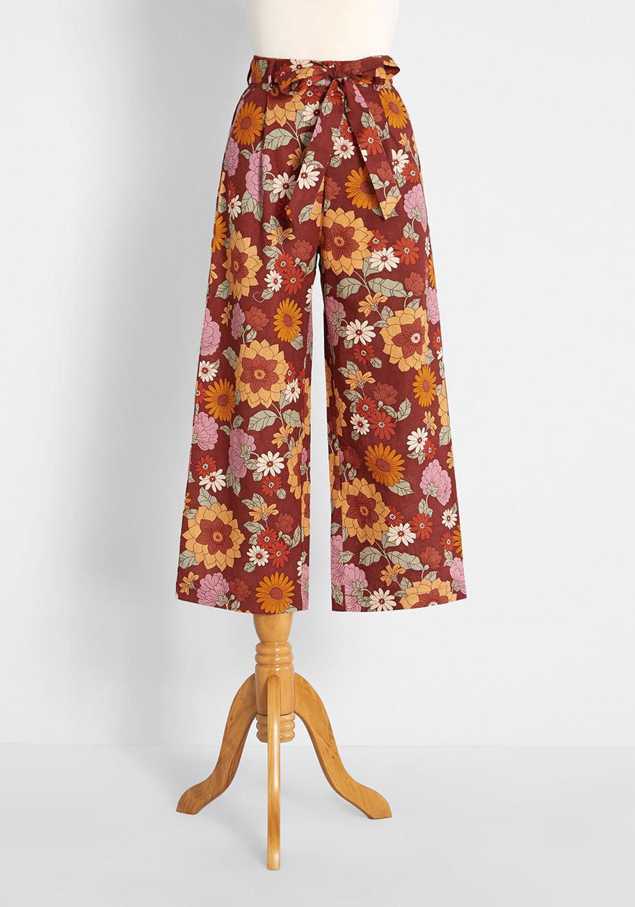 ModCloth x Princess Highway Floral Wide-Leg Pants by MODCLOTH