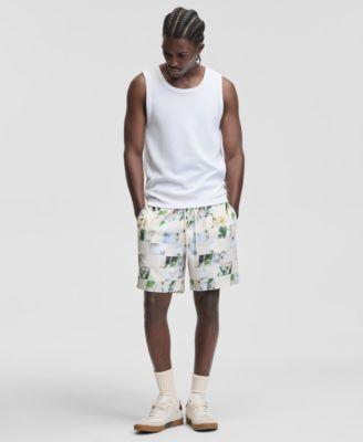 Men's Floral Blocks 6-1/2" Pull-On Shorts by MODE OF ONE