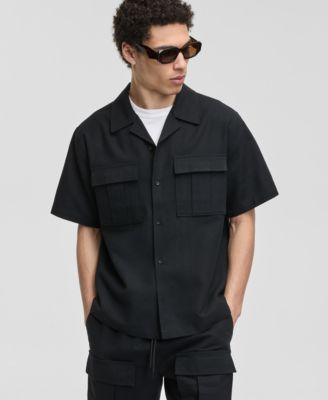 Men's Linen & Cotton Relaxed Utility Shirt by MODE OF ONE