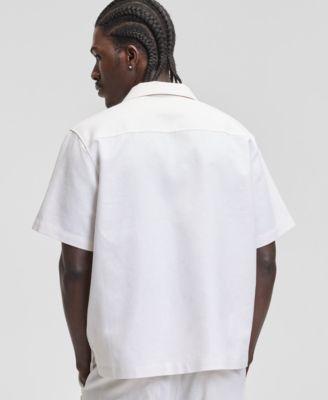 Men's Linen & Cotton Relaxed Utility Shirt by MODE OF ONE