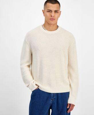 Men's Long-Sleeve Relaxed Crewneck Sweater by MODE OF ONE