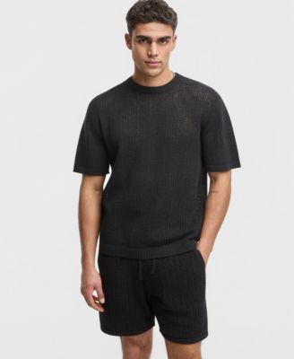 Men's Relaxed-Fit Rio Crewneck Short-Sleeve Sweater by MODE OF ONE