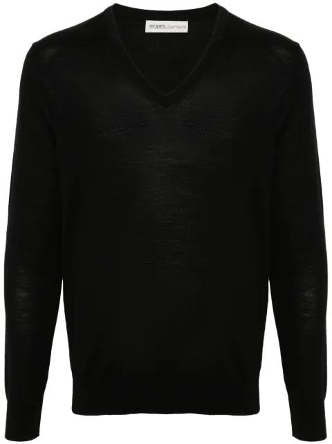 V-neck merino wool jumper by MODES GARMENTS