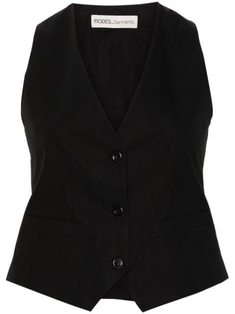 V-neck poplin gilet by MODES GARMENTS