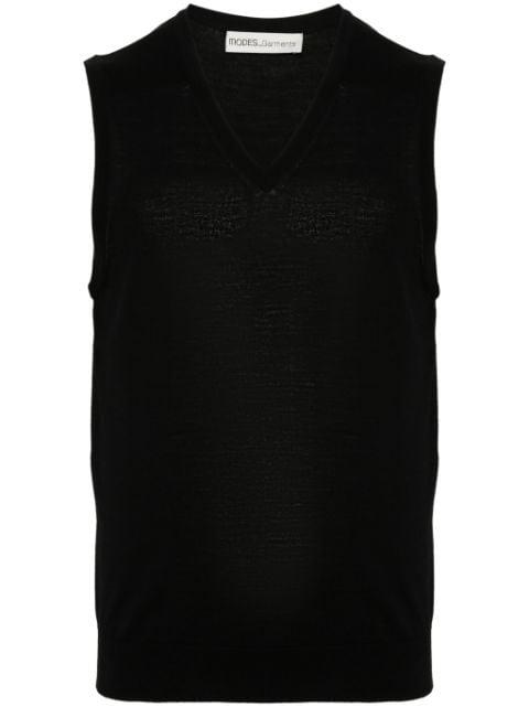 sleeveless merino knitted vest by MODES GARMENTS