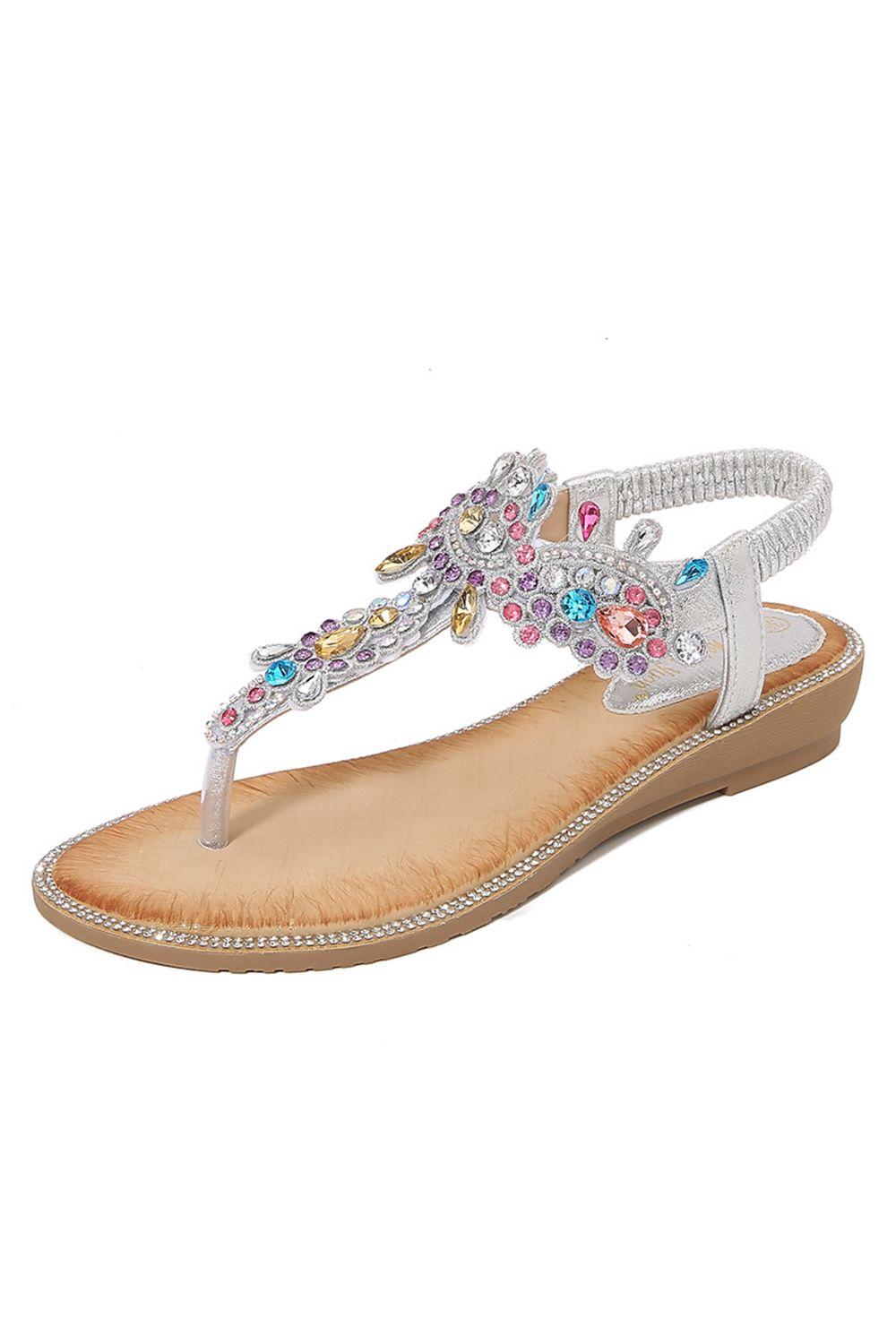 Bohemian Rhinestone Beach Sandals by MODISHION