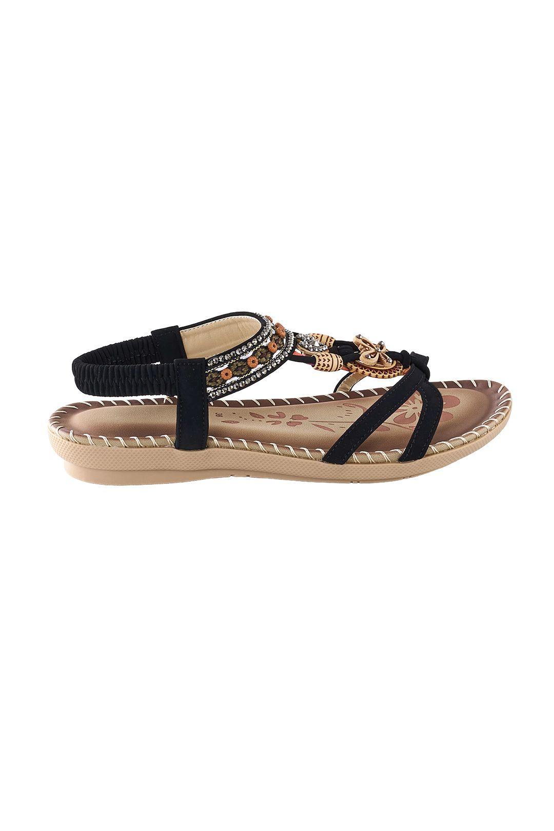 Bohemian Toe-Post Sandals with Layered Decorative Detail by MODISHION