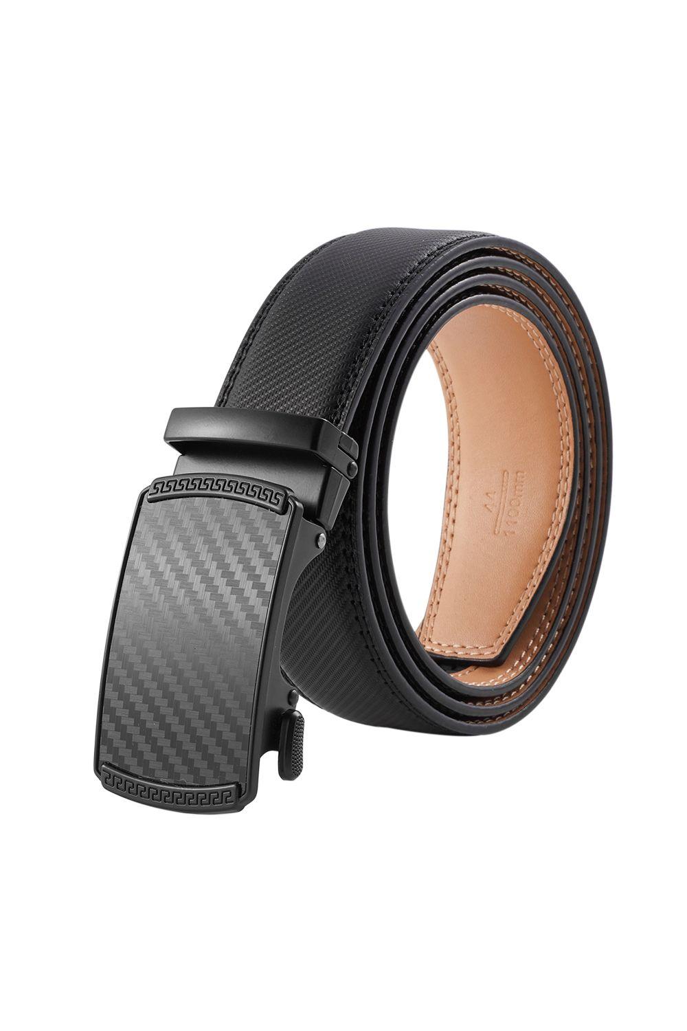 Classic Belt with Textured Automatic Buckle by MODISHION
