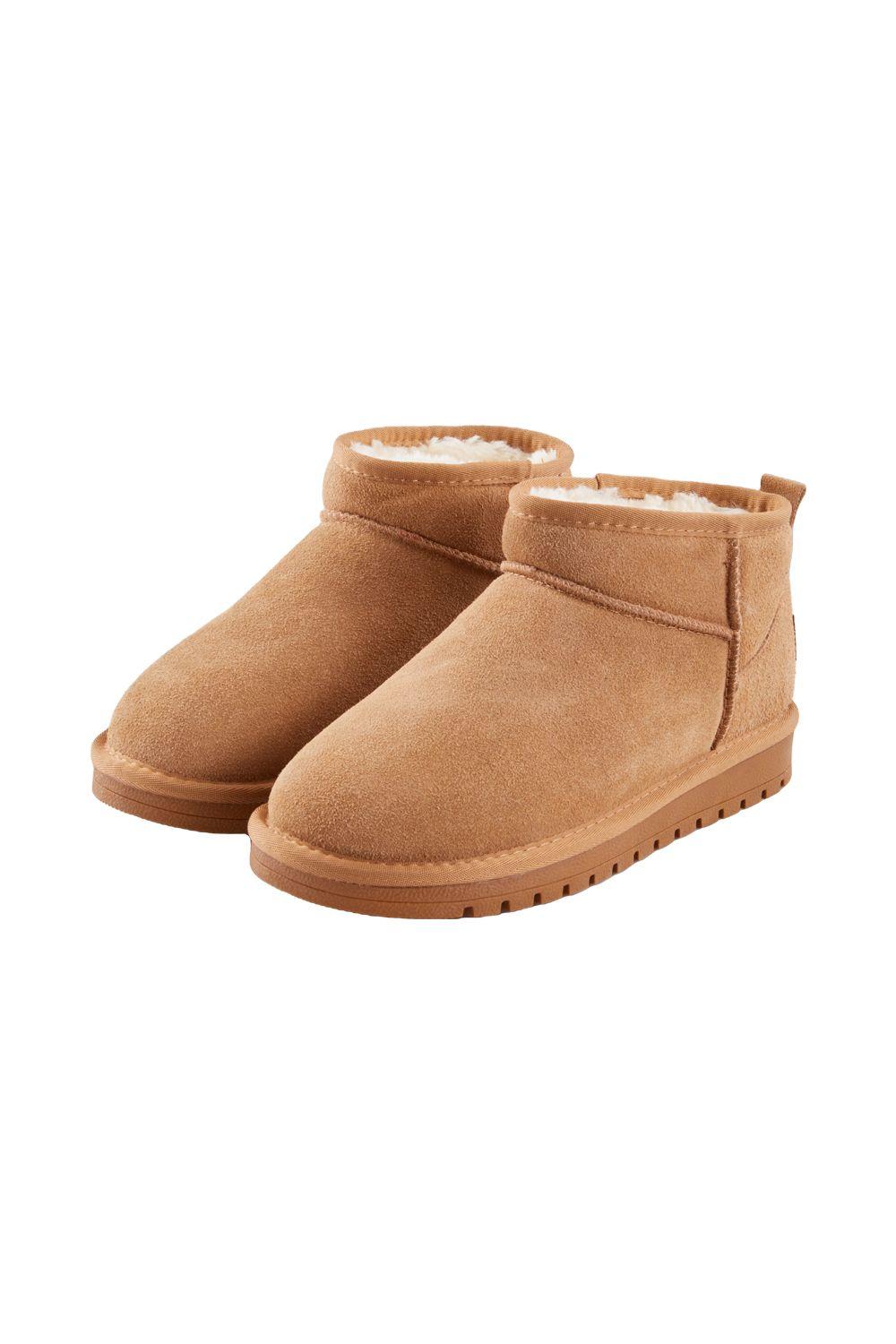 Classic Faux Fur Lined Slip On Ankle Boots by MODISHION Classic Faux Fur Lined Slip On Ankle Boots by MODISHION