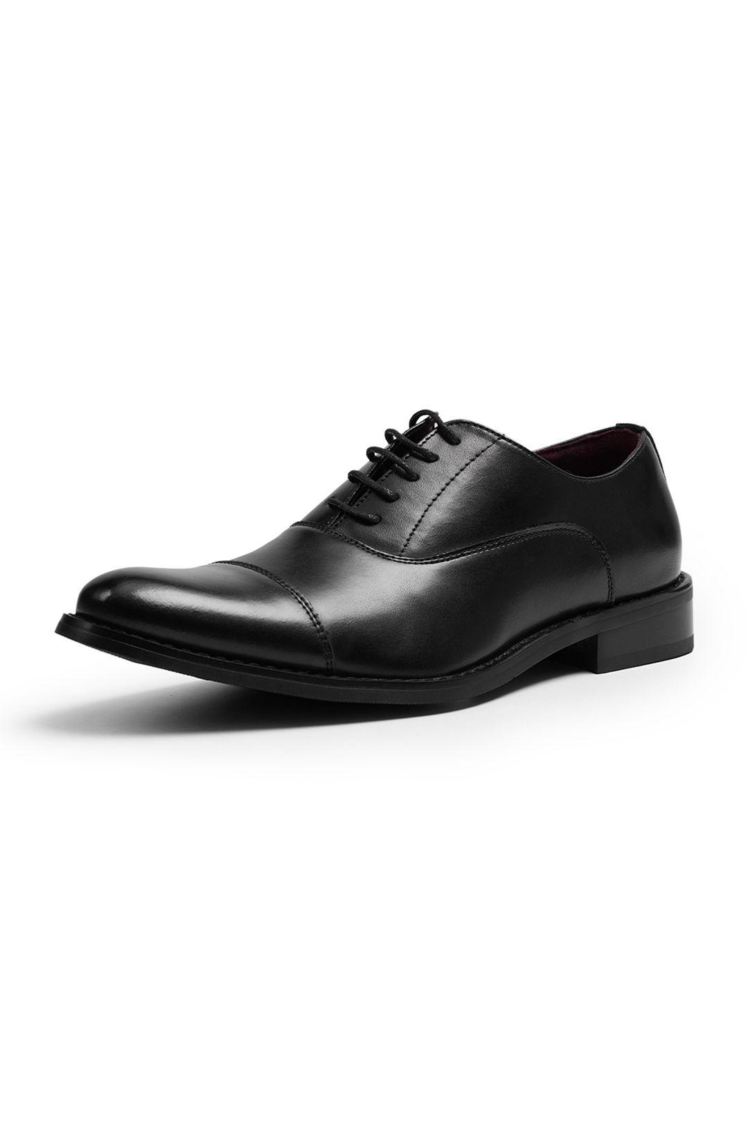 Classic Leather Oxford Shoes with Lace-Up Closure by MODISHION