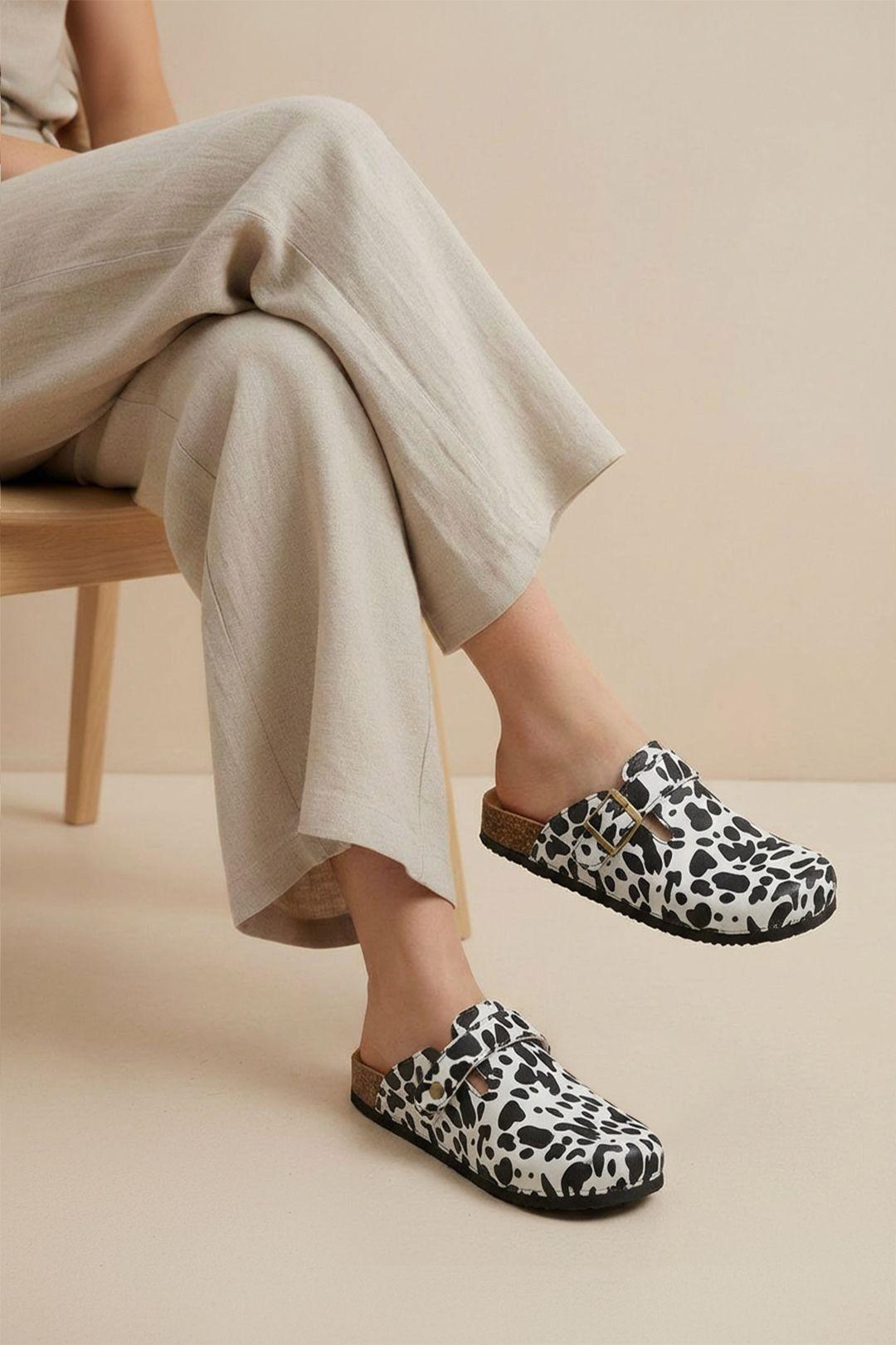 Cow Print Mules Sandals by MODISHION