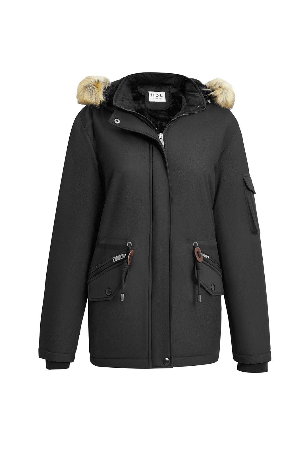 Mid-Length Winter Coat with Detachable Hood by MODISHION