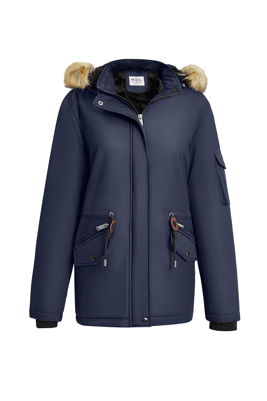 Mid-Length Winter Coat with Detachable Hood by MODISHION