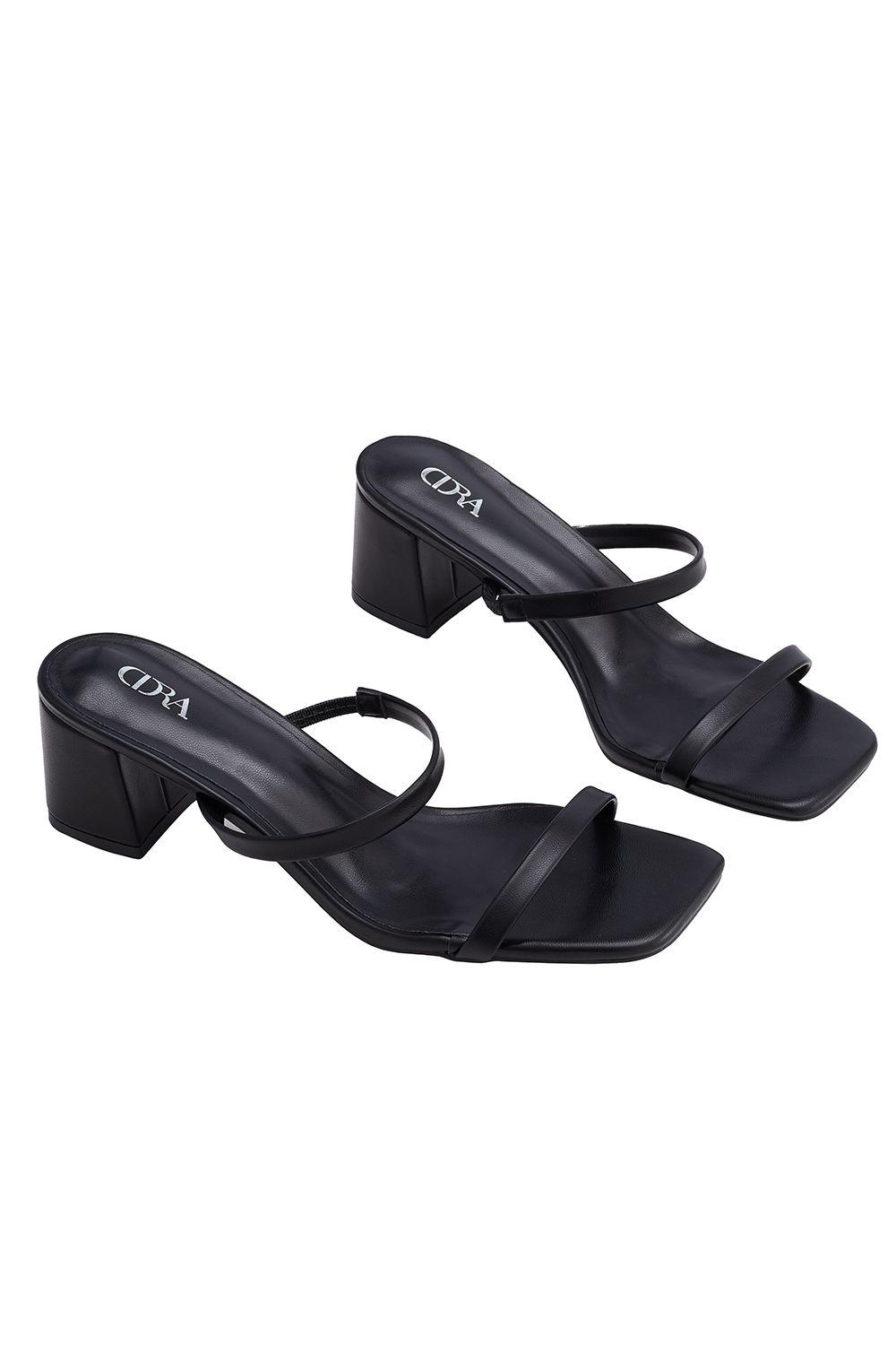 Minimalist Double Strap Block Heel Sandals by MODISHION