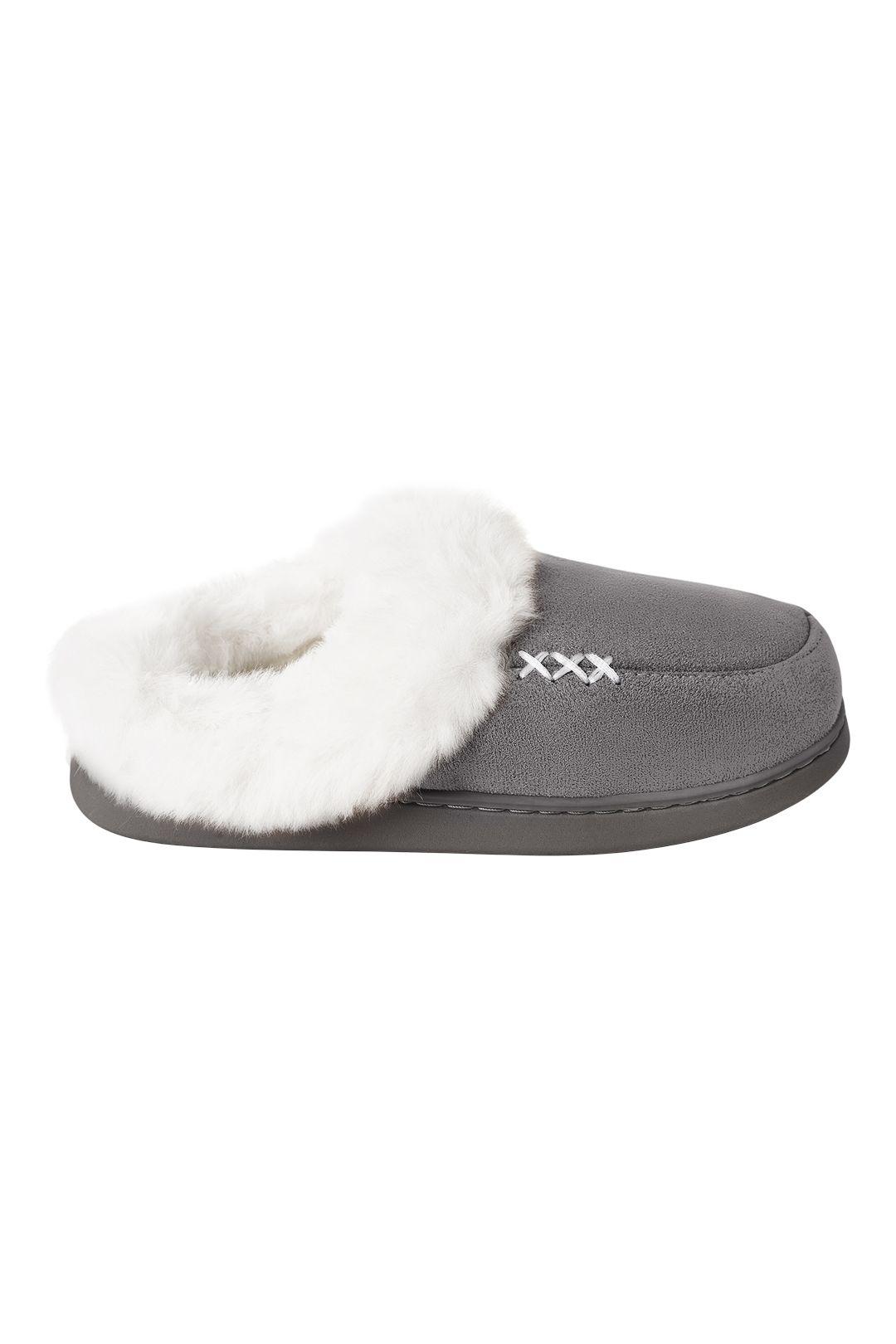 Plush Fur Collar Suede Winter Slippers by MODISHION