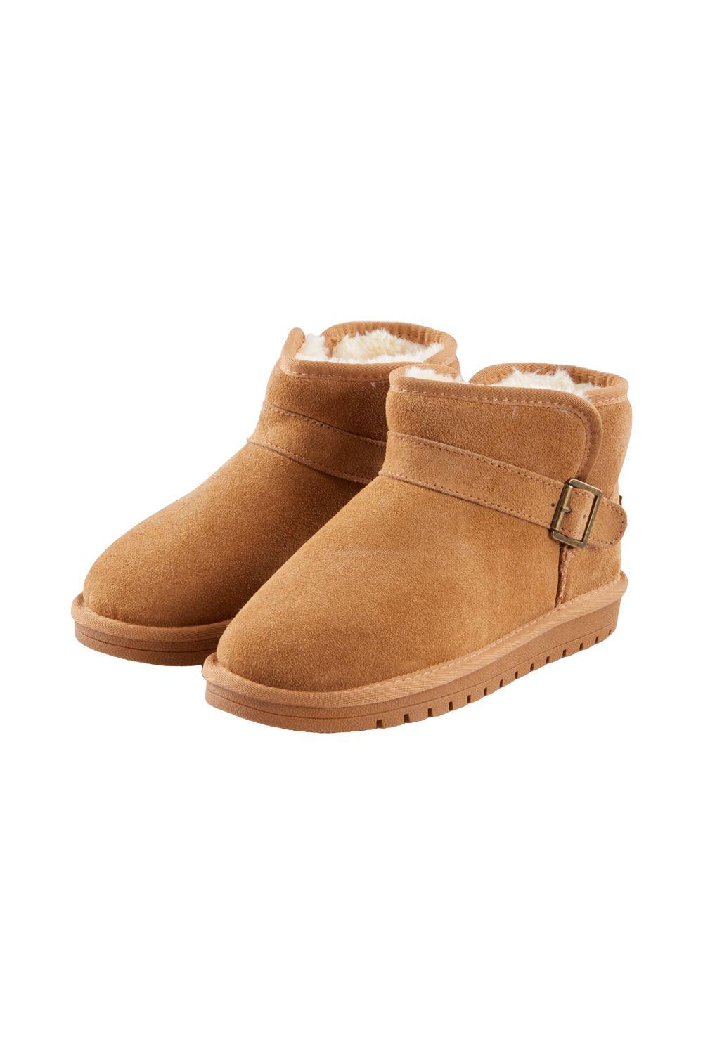 Warm Faux Fur Lined Ankle Boots Indoor Outdoor House Shoes by MODISHION