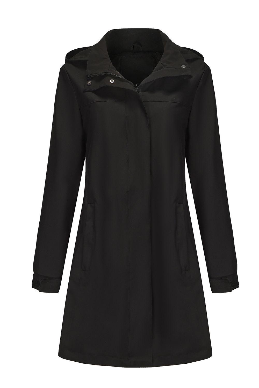 Waterproof Trench Coat with Detachable Hood by MODISHION