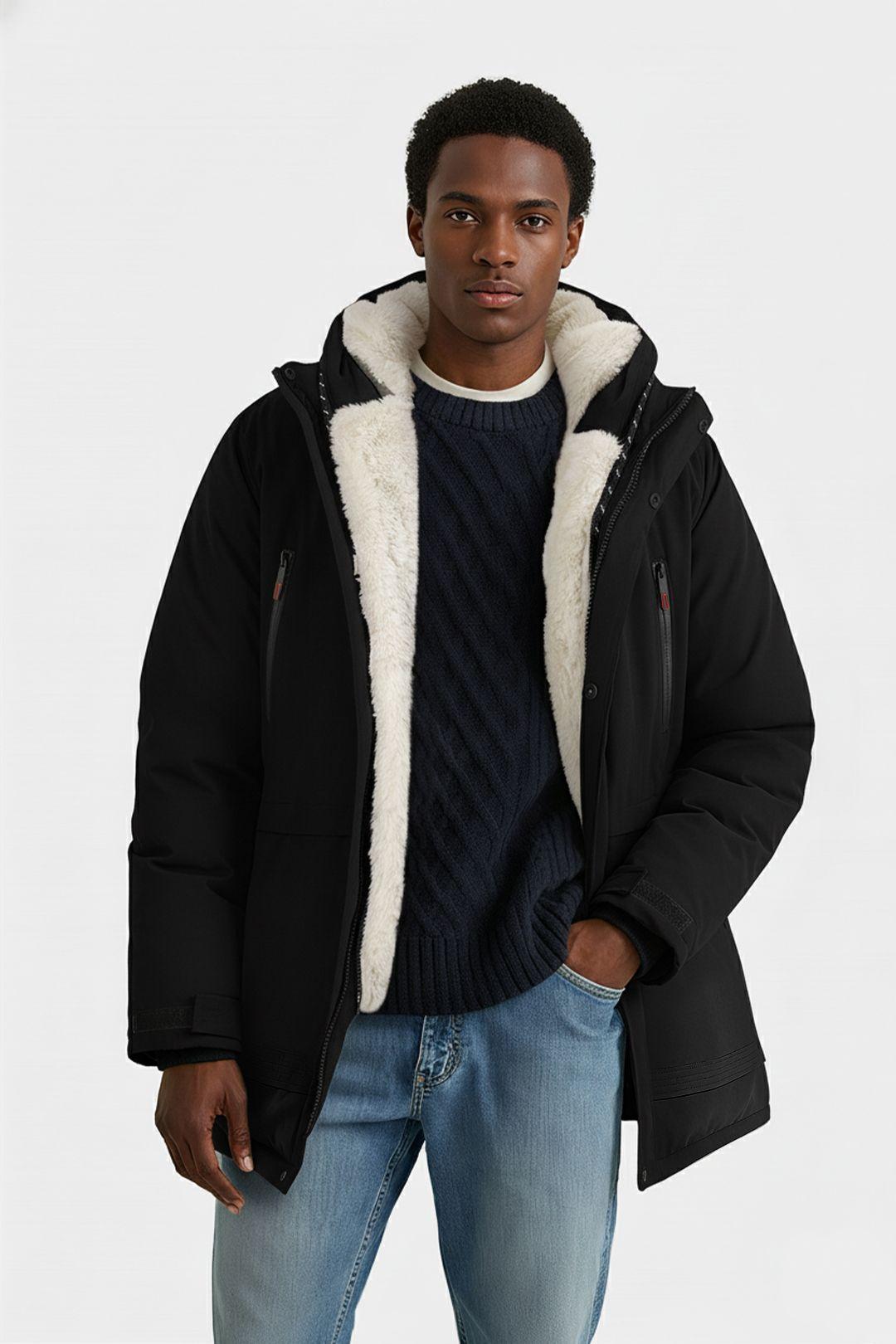 Winter Mid-Length Padded Coat Jacket with Removable Hood by MODISHION