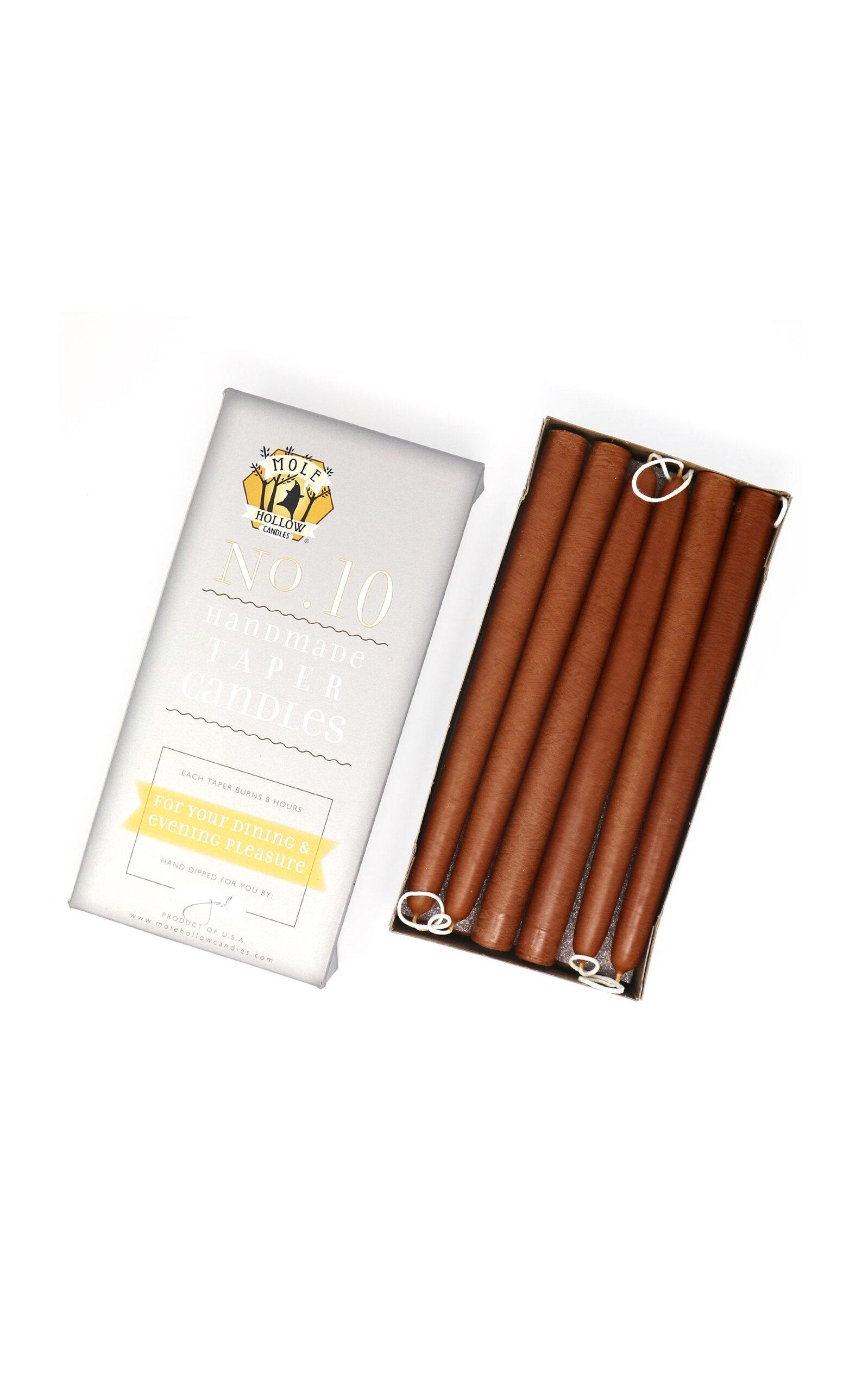 Mole Hollow Candles - Exclusive 10" Hand Dipped Taper Candles - Brown - Moda Operandi by MOLE HOLLOW CANDLES