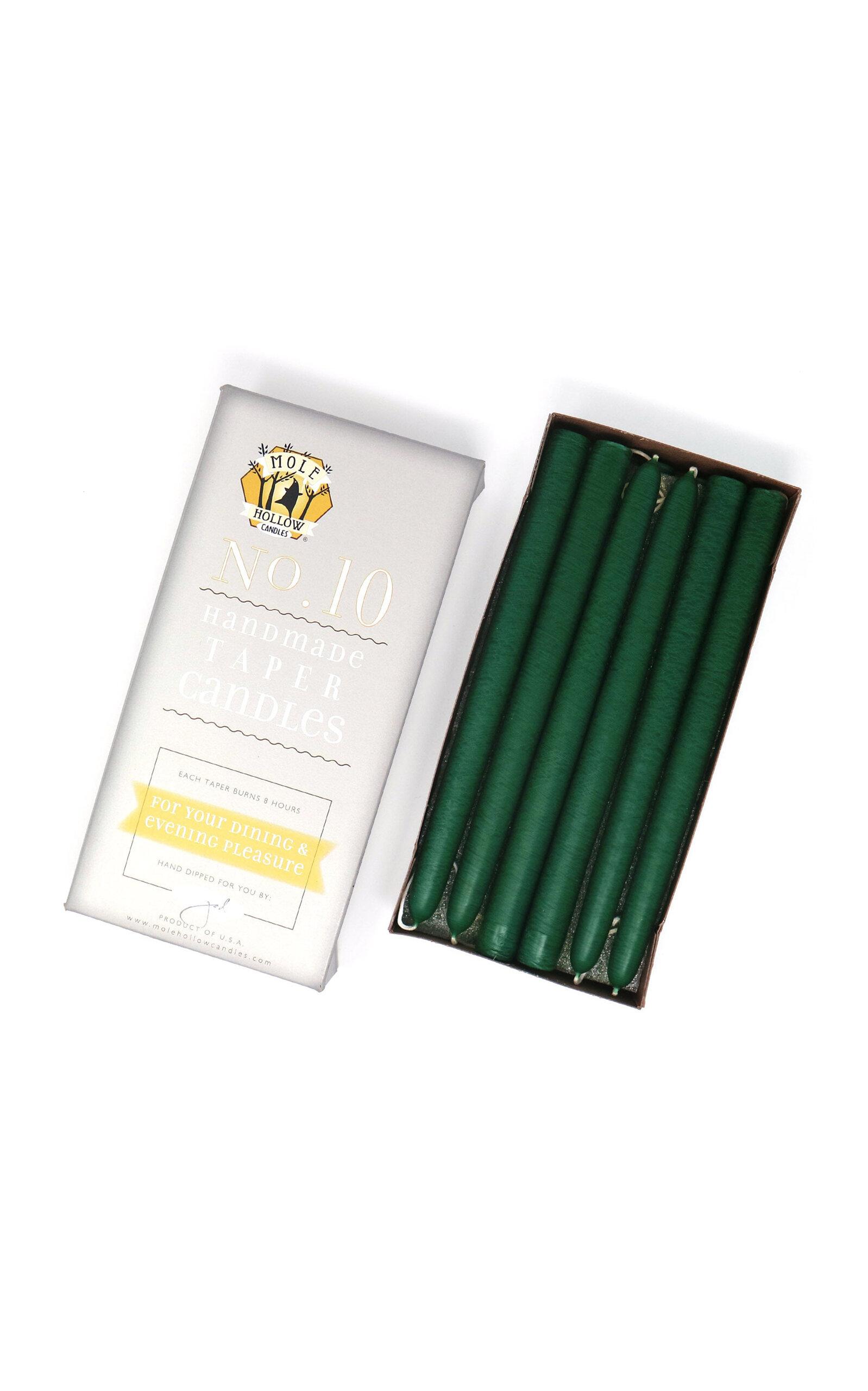 Mole Hollow Candles - Exclusive 10" Hand Dipped Taper Candles - Green - Moda Operandi by MOLE HOLLOW CANDLES