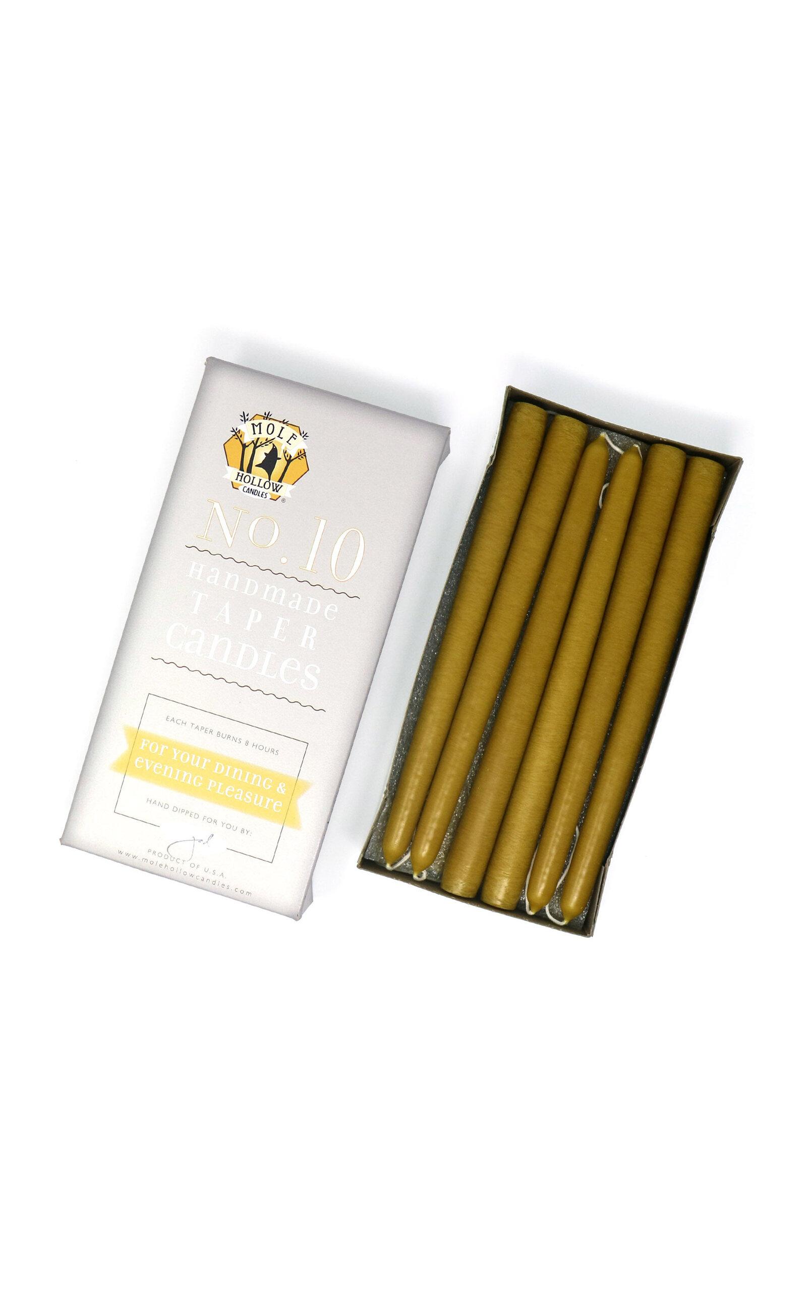 Mole Hollow Candles - Exclusive 10" Hand Dipped Taper Candles - Khaki - Moda Operandi by MOLE HOLLOW CANDLES