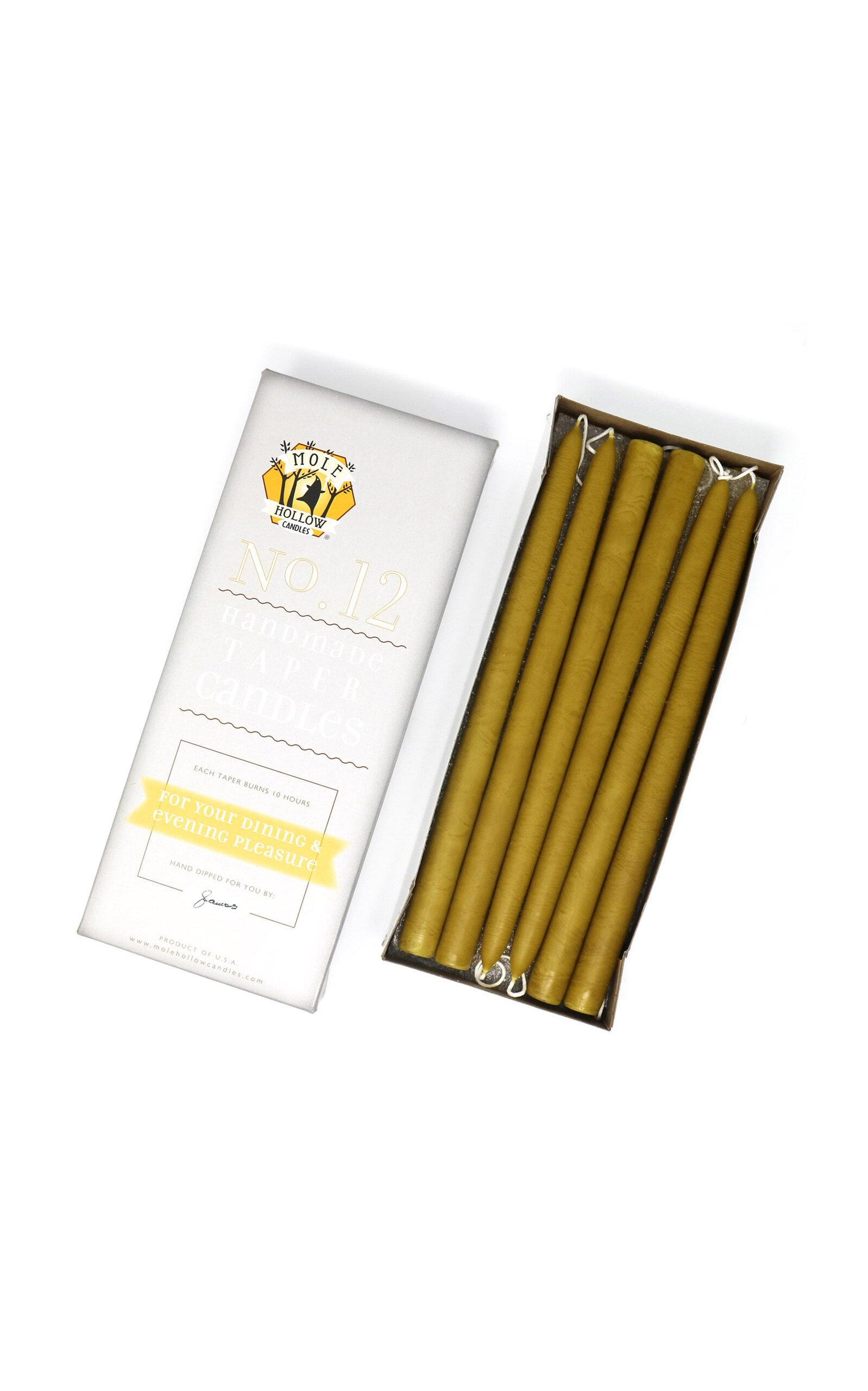 Mole Hollow Candles - Exclusive 12" Hand Dipped Taper Candles - Khaki - Moda Operandi by MOLE HOLLOW CANDLES