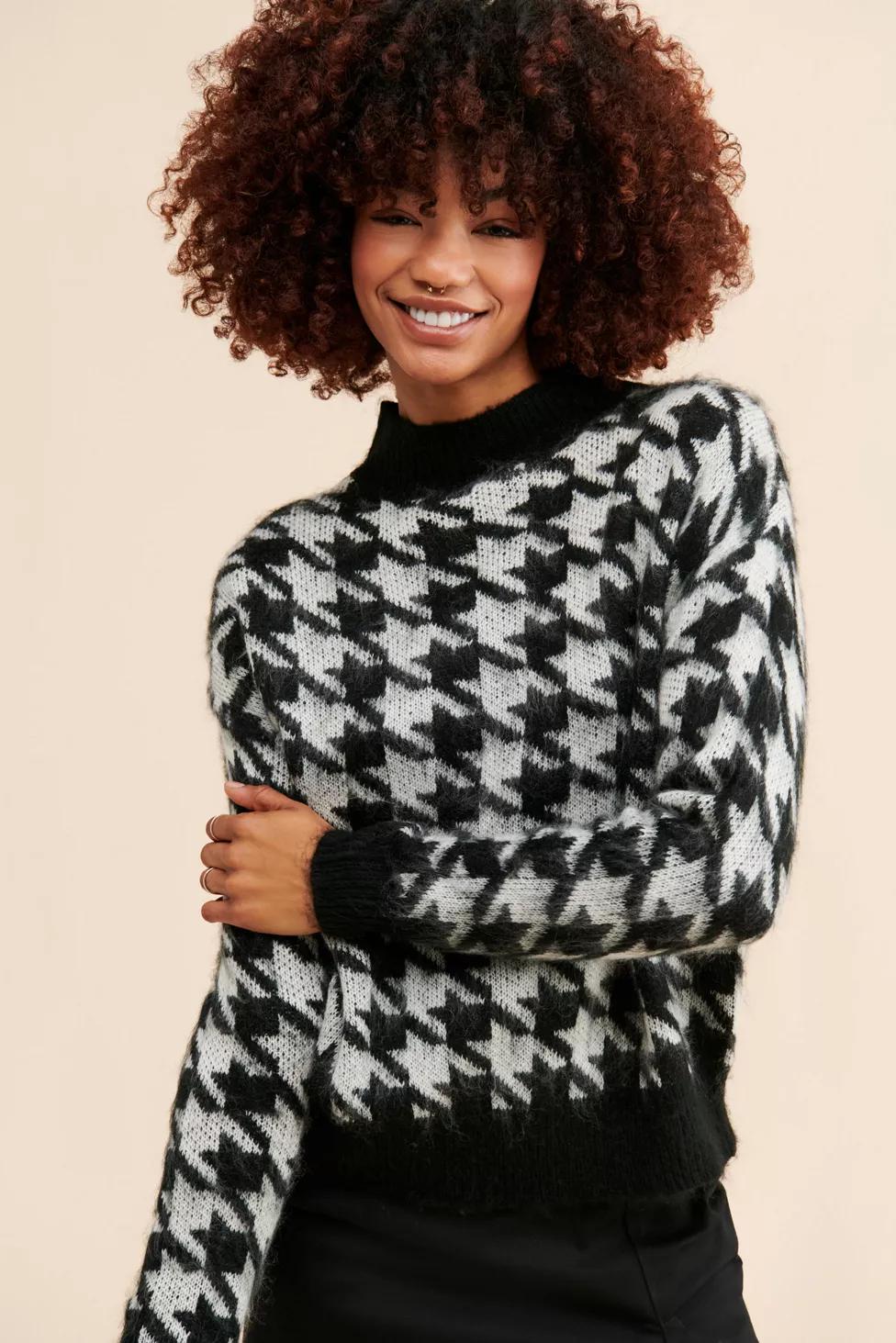 Molly Bracken Houndstooth Pullover by MOLLY BRACKEN