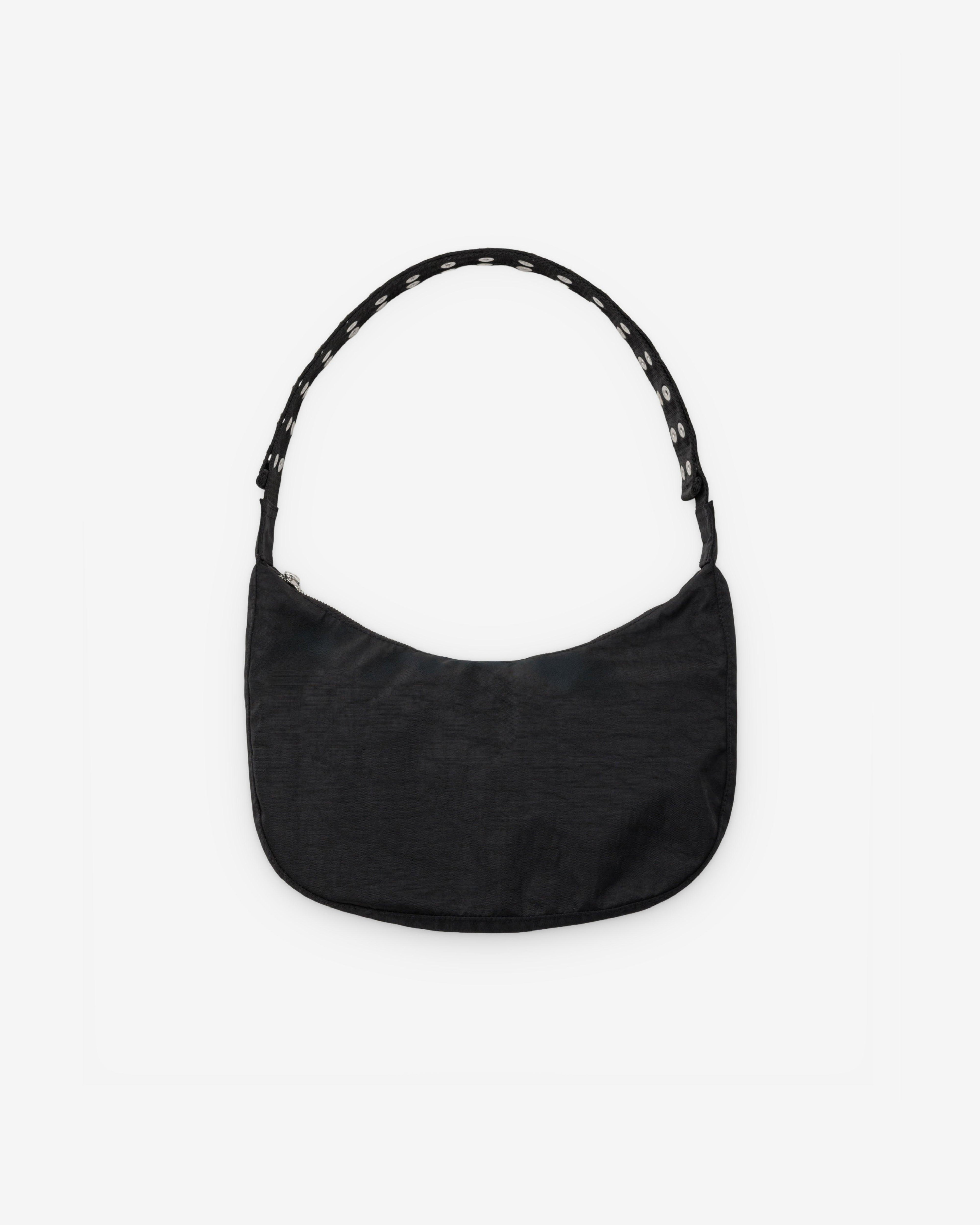 Molly Goddard - Baggu Popper Strap Medium Crescent Bag - (Black) by MOLLY GODDARD