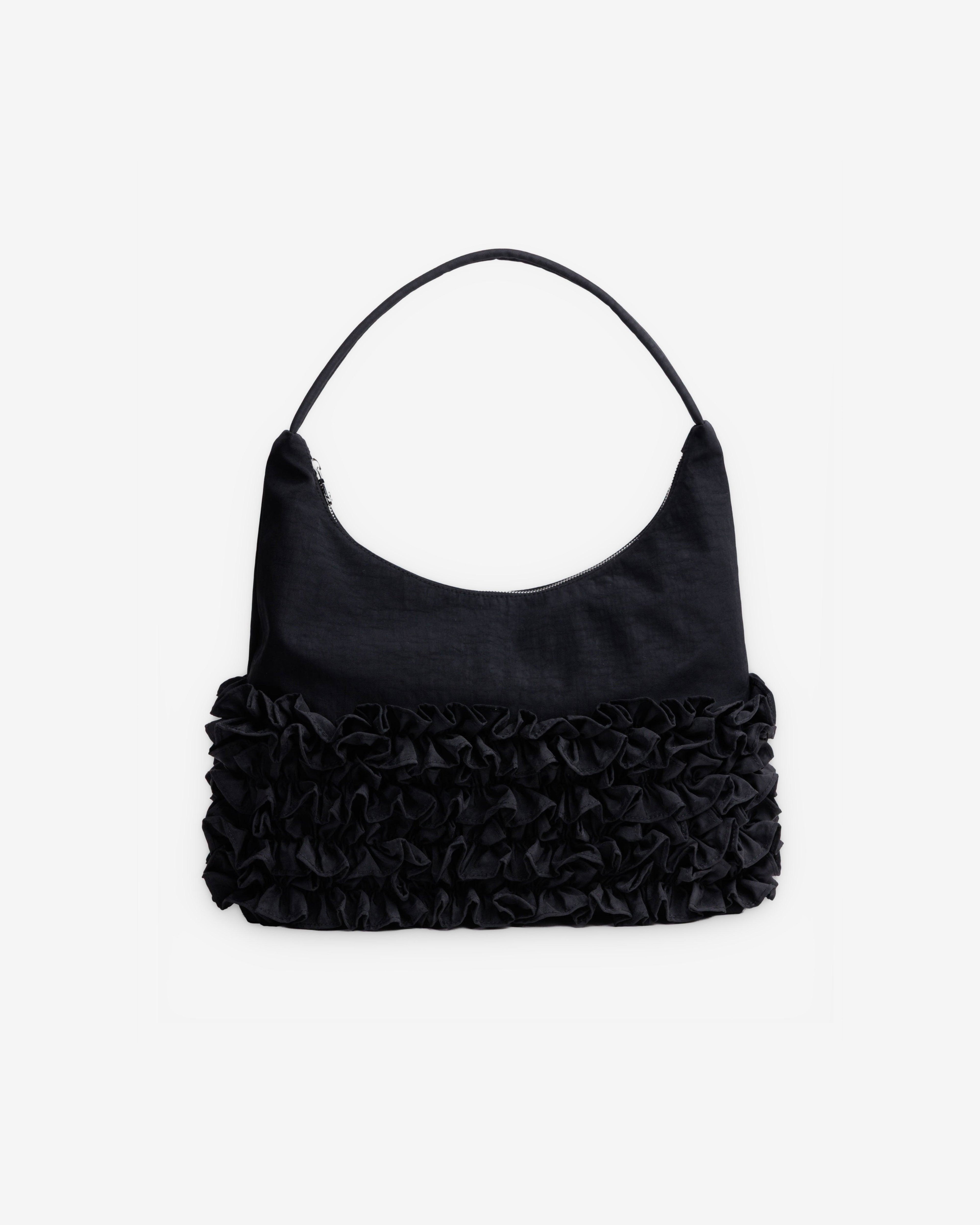 Molly Goddard - Baggu Ruffle Shoulder Bag - (Black) by MOLLY GODDARD