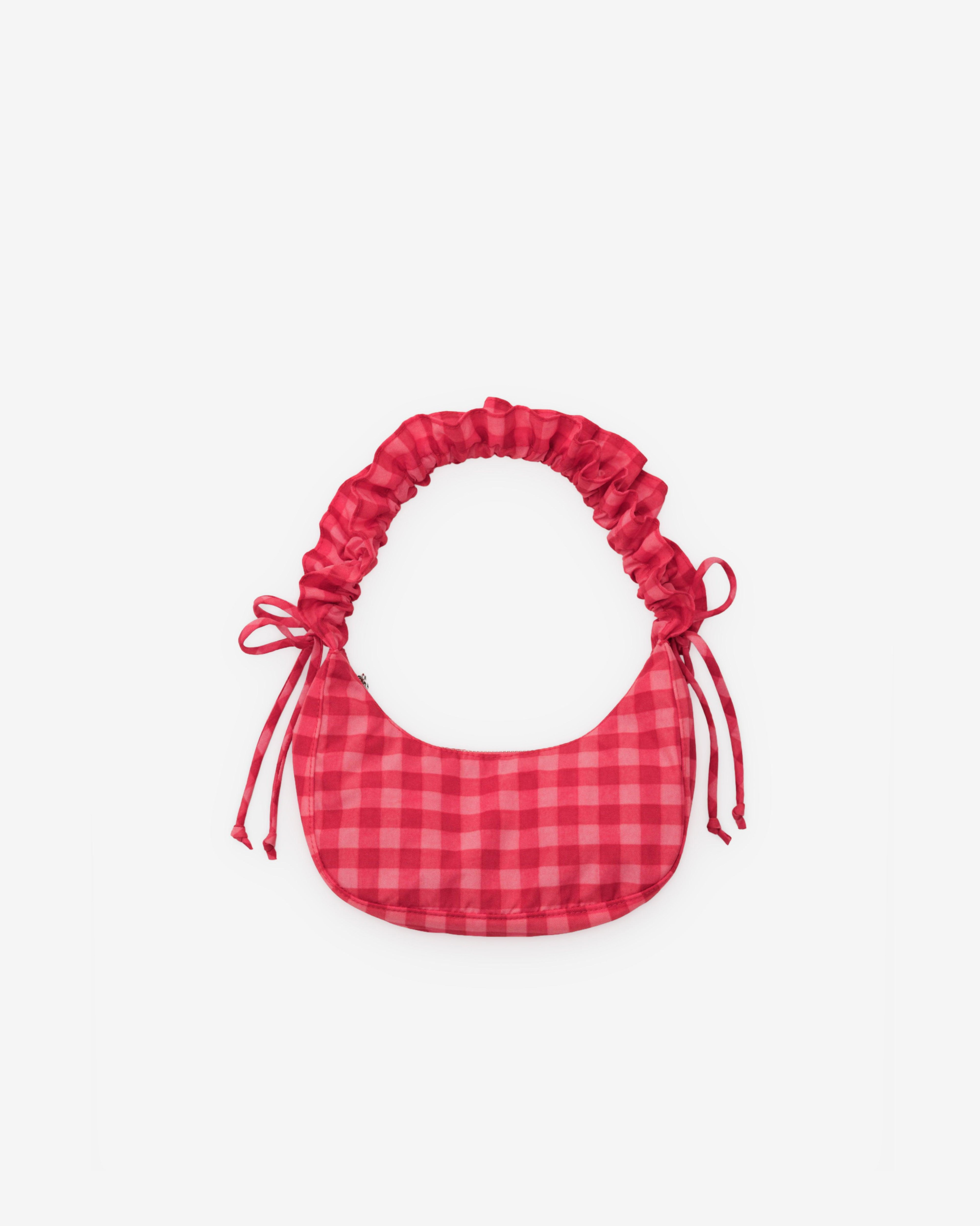 Molly Goddard - Baggu Ruffle Shoulder Bag - (Ruby Gingham) by MOLLY GODDARD