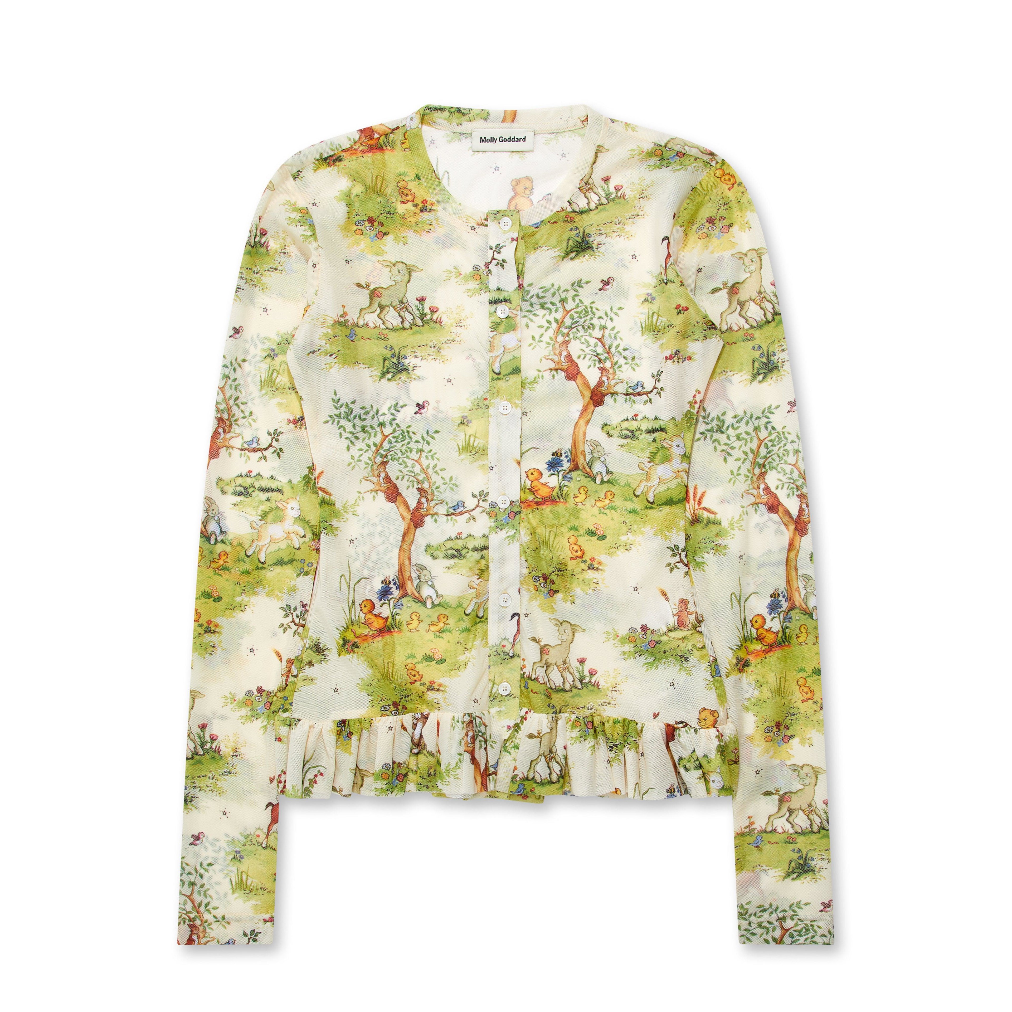 Molly Goddard - Brandy Cardigan - (Cream/Green) by MOLLY GODDARD