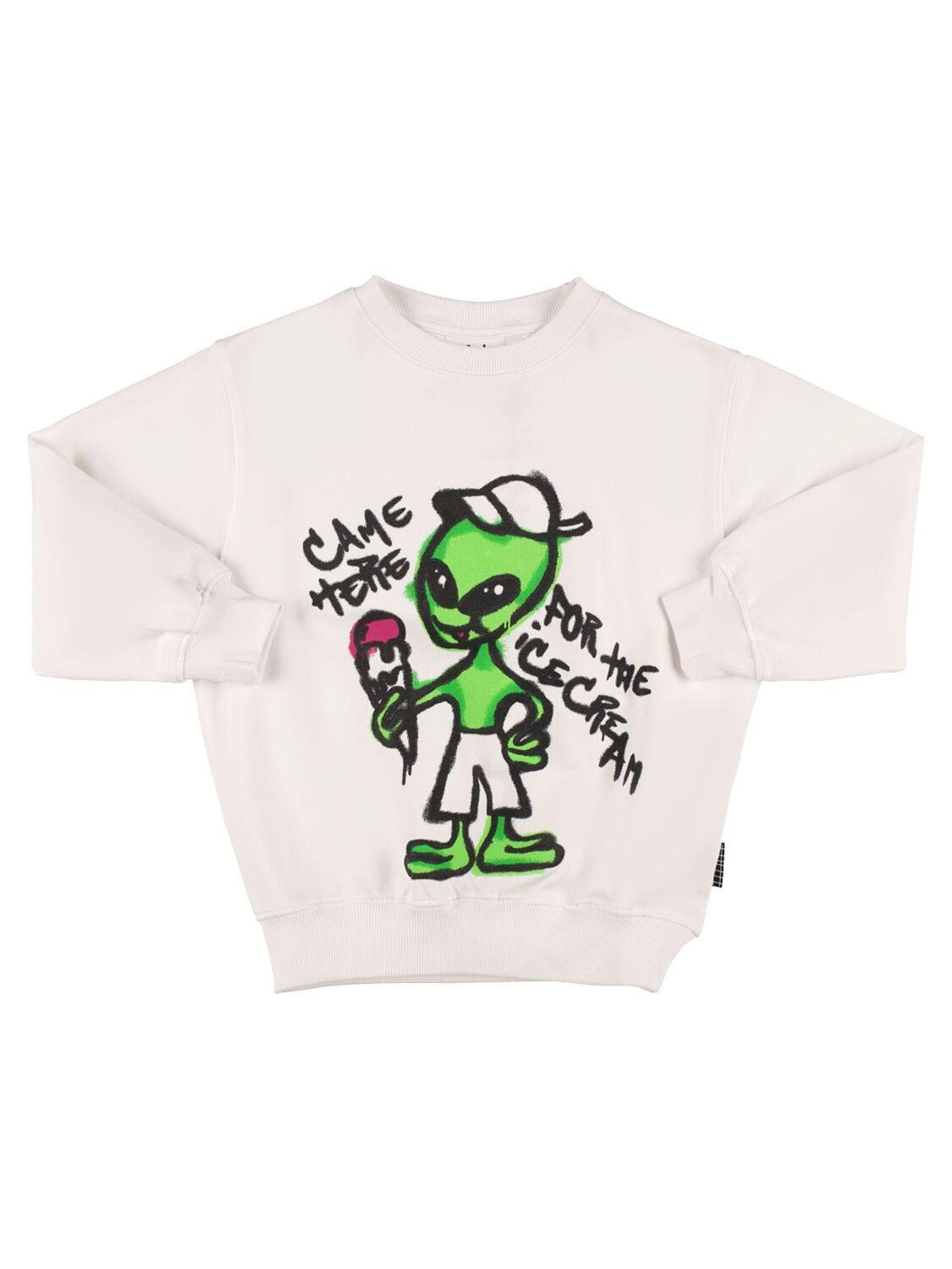 Alien Print Organic Cotton Sweatshirt by MOLO