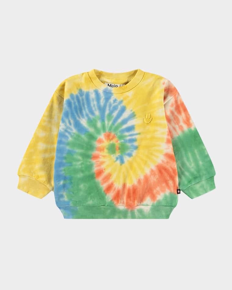 Boy's Dear Tie-Dye Organic Cotton Sweatshirt, Size 6M-2 by MOLO