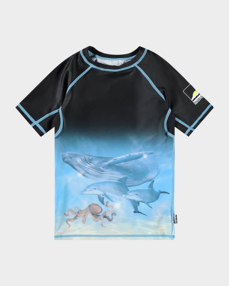 Boy's Neptune Short-Sleeve Rashguard, Size 7-8 by MOLO
