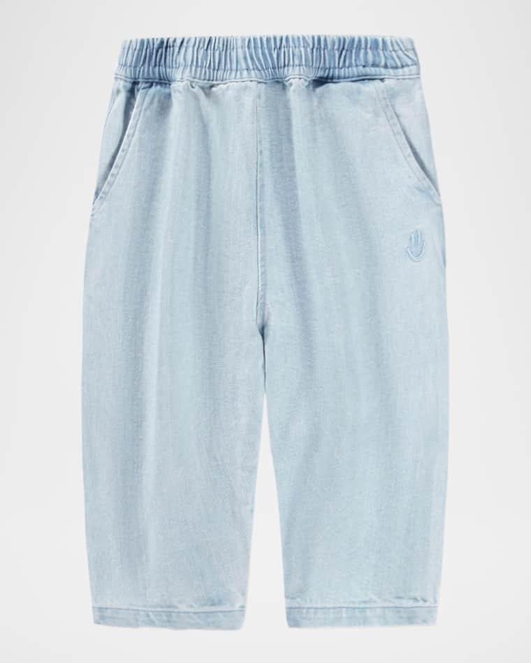 Boy's Sois Embroidered Denim Pants, Size 6M-2 by MOLO