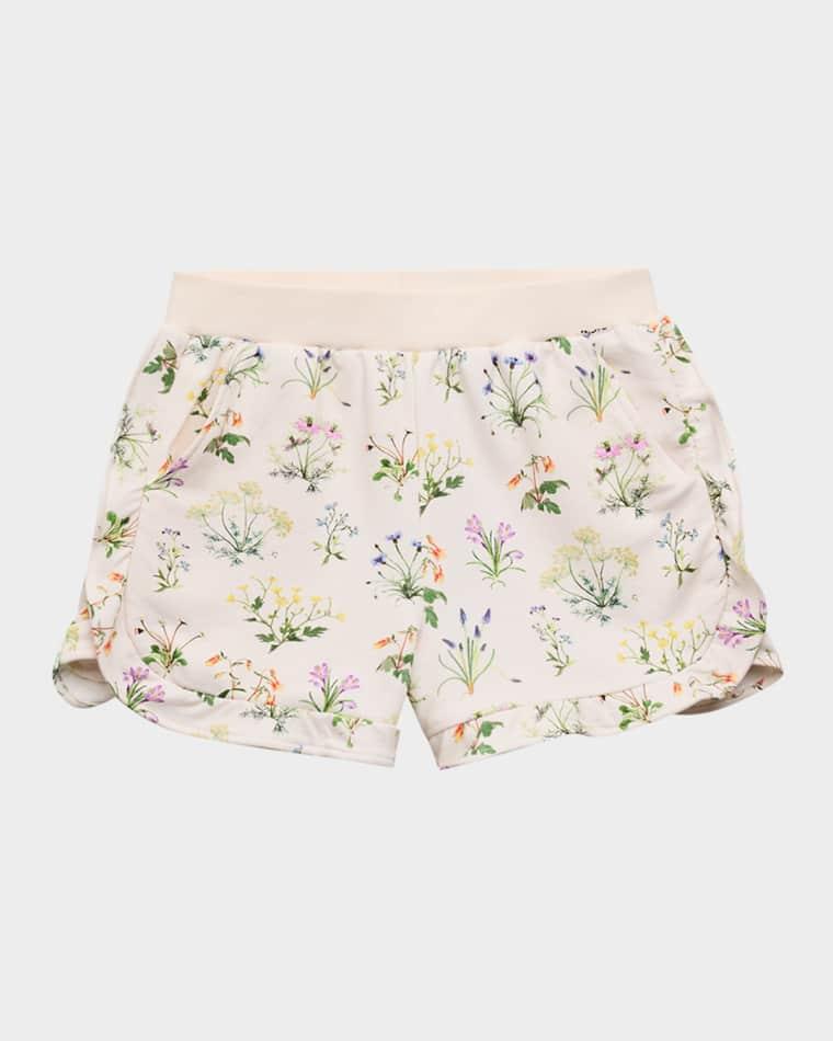 Girl's Acacia Floral Stretch Cotton Shorts, Size 8-14 by MOLO