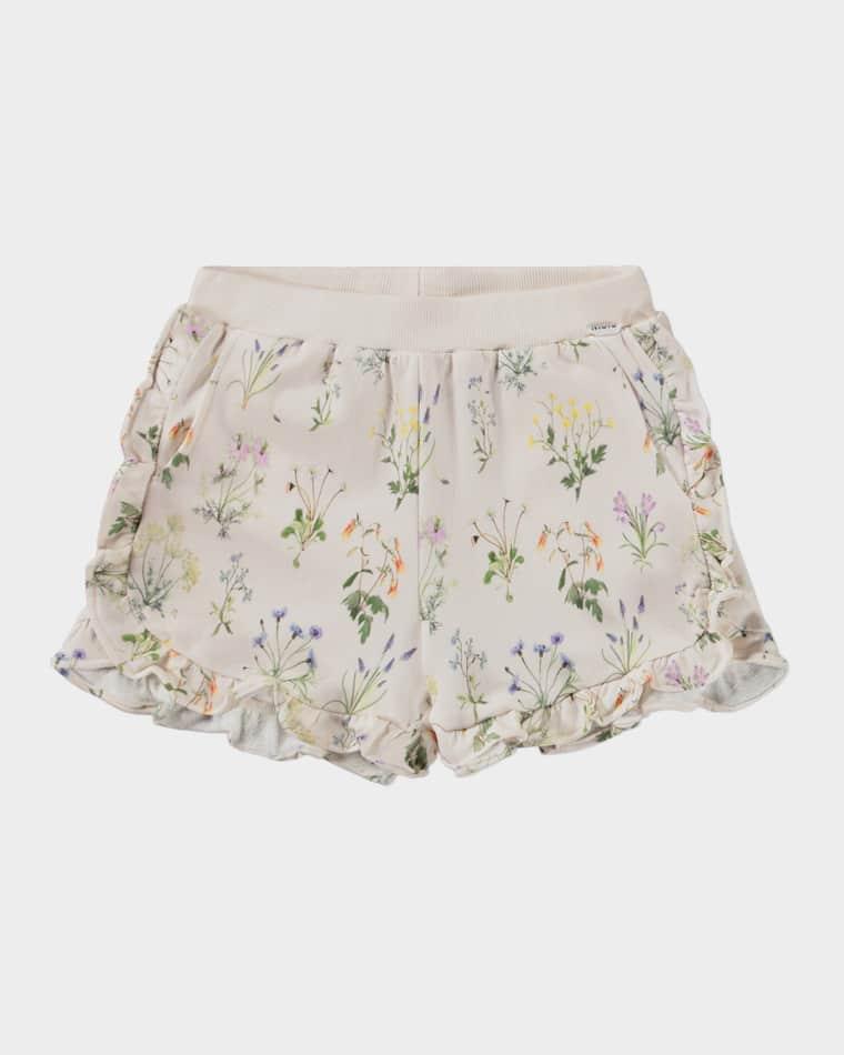 Girl's Acacia Ruffled Floral-Print Shorts, Size 4-7 by MOLO