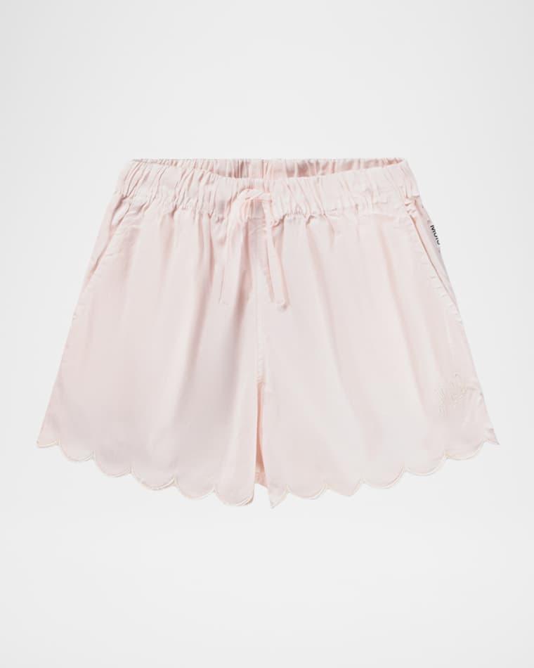 Girl's Addie Scalloped Drawstring Shorts, Size 4-6 by MOLO