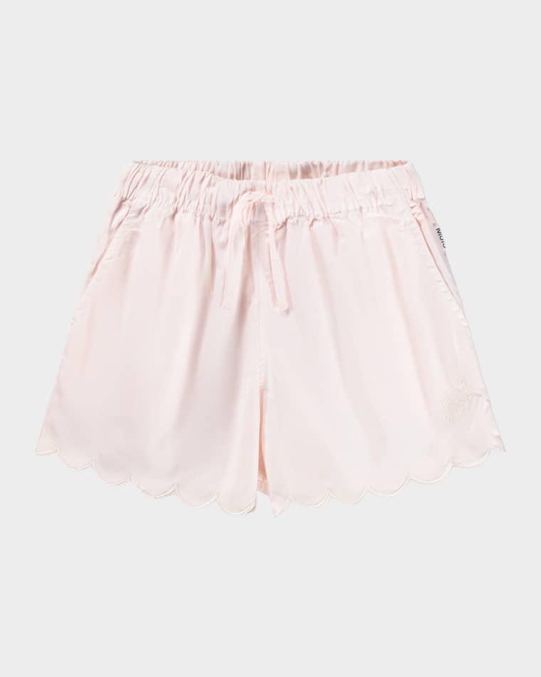 Girl's Addie Scalloped Organic Cotton Shorts, Size 8-10 by MOLO