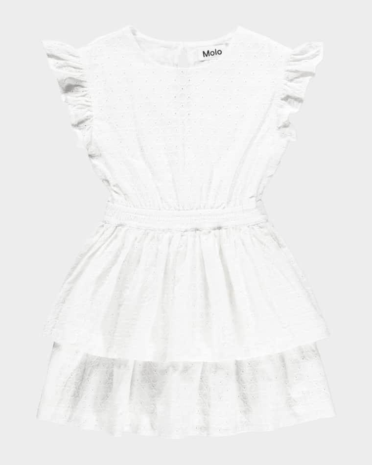 Girl's Carma Tiered Broderie Anglaise Dress, Size 7-14 by MOLO