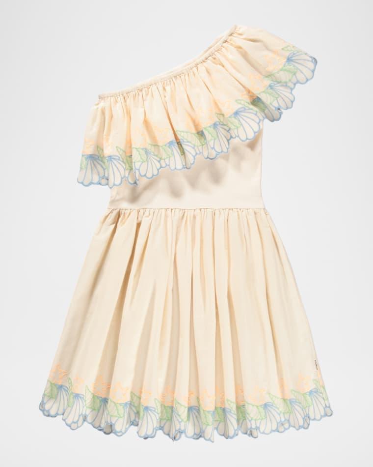 Girl's Cato Scalloped Asymmetric Ruffle Dress, Size 7-14 by MOLO