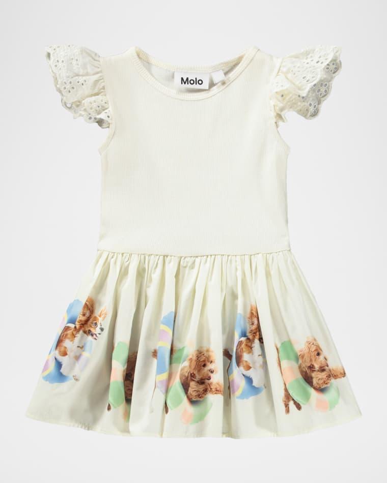 Girl's Cimi Ruffle-Sleeve Fit & Flare Dress, Size 6M-2 by MOLO