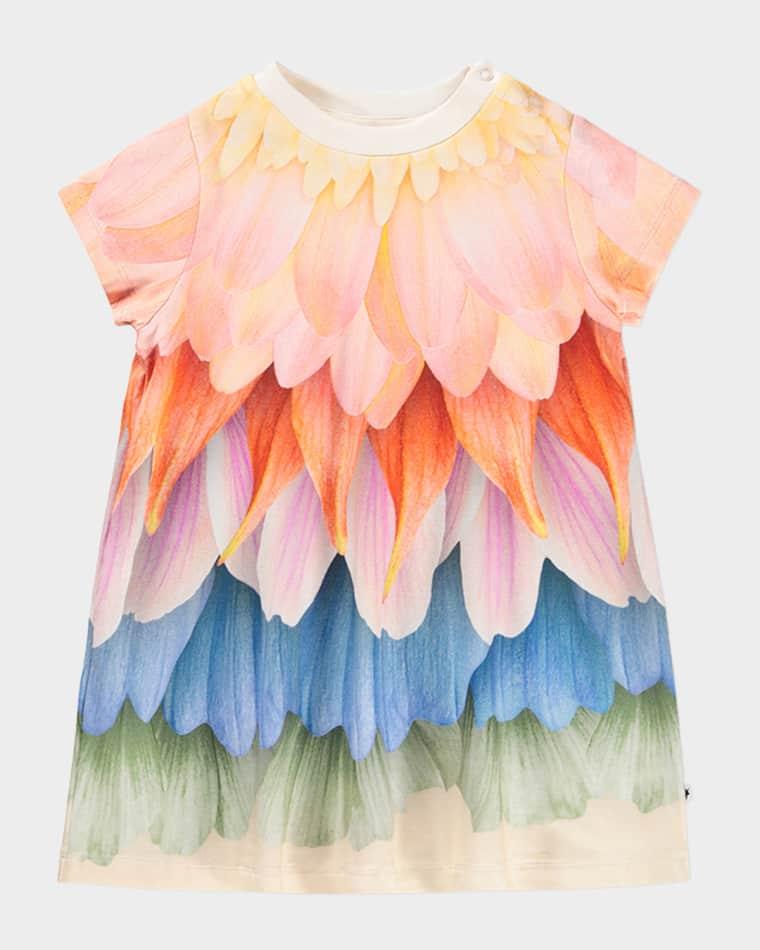 Girl's Cosimo Floral-Print Stretch Cotton Dress, Size 6M-2 by MOLO