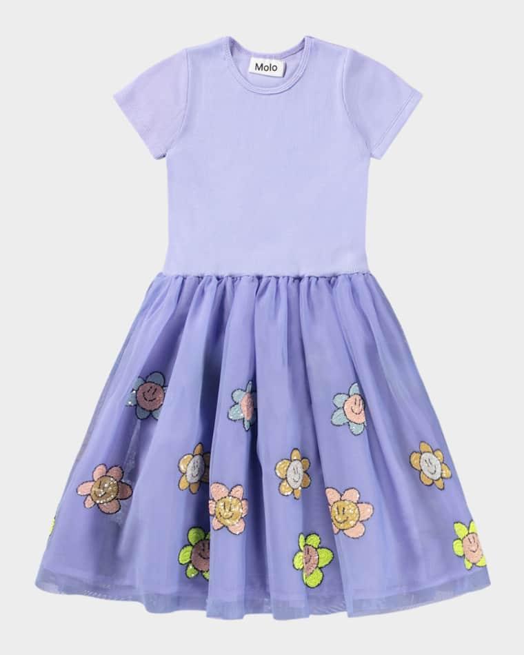 Girl's Cyrusila Sequined Tulle Dress, Size 2-6 by MOLO