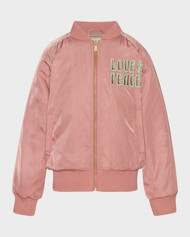 Girl's Hatty Peace, Love & Harmony Bomber Jacket, Size 8-12 by MOLO