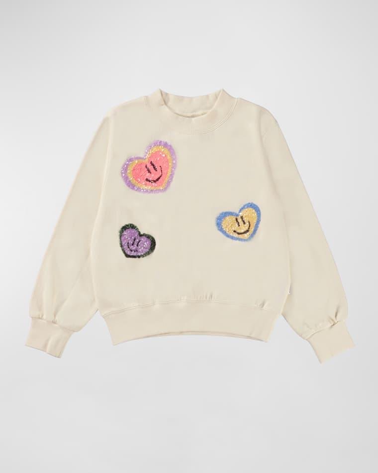 Girl's Marge Embellished Happy Face Sweatshirt, Size 8-16 by MOLO